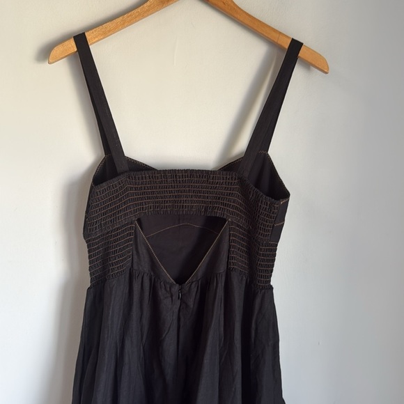 By Anthropologie Appliqué linen blend Midi Dress Medium - Picture 9 of 15